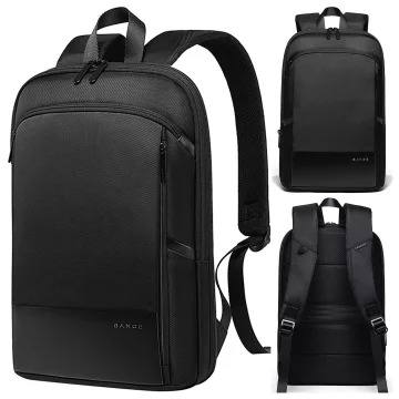 Bange Wasserdichter Rucksack für Laptops bis 15,6 Zoll, 43 x 31 x 7 cm, ideal für Stadt, Reisen, Arbeit und Flugreisen, für Damen und Herren, Schwarz