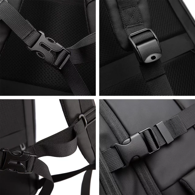 Plecak wodoodporny Bange na laptopa 17" miejski podróżny 52x32x28 cm rozszerzany do pracy samolotu męski damski Czarny