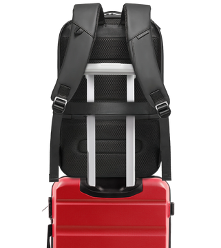 Bange wasserdichter Rucksack, Laptoptasche, 15,6 Zoll, Stadtreisender, 47 x 30 x 15 cm, für Arbeit, Schule, Flugzeug, Herren, Damen, mit USB-Anschluss, Schwarz