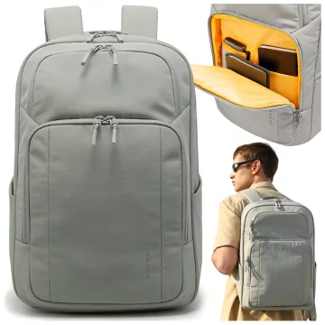 Voděodolný batoh Bange 23L na notebook 16,4" – prostorný a pohodlný, odolný a prodyšný, do města i na cesty, do práce i do letadla, unisex – šedý