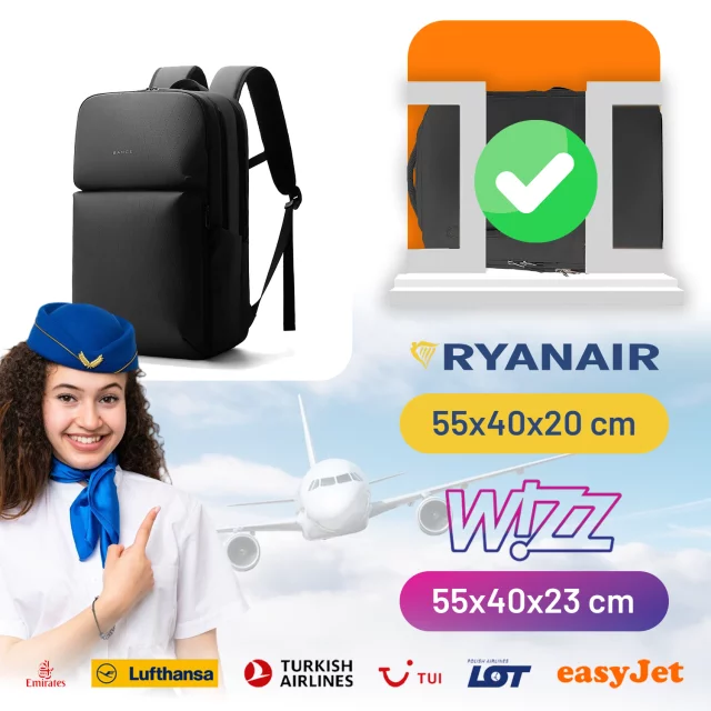 Plecak wodoodporny Bange 26L na laptopy do 15.6" – pojemny i wygodny, odporny i oddychający, miejski i podróżny do pracy i samolotu, unisex – Czarny