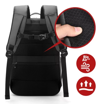 Bange 26L wasserdichter Rucksack für Laptops bis 15,6 Zoll – Geräumig und komfortabel, robust und atmungsaktiv, ideal für Stadt und Reisen, Arbeit und Flugreisen, Unisex – Grau
