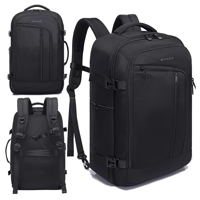 Bange Waterproof Backpack for Laptop 15.6" City Travel 45x30x16 cm for Work Airplane Men's Women's with USB Port Black