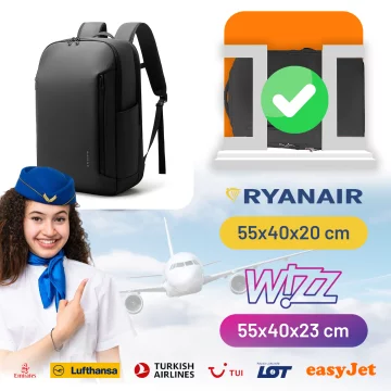 Plecak wodoodporny Bange 26L na laptopy do 15.6" – pojemny i wygodny, odporny i oddychający, miejski i podróżny do pracy i samolotu, unisex – Czarny