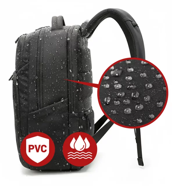 Bange 23L Waterproof Backpack for 16.4" Laptop – Roomy and Comfortable, Resistant and Breathable, City and Travel for Work and Airplane, Unisex – Black