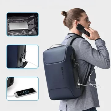 Anti-theft backpack Bange waterproof for laptop up to 15.6" multifunctional Black