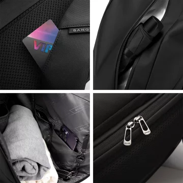 Bange Waterproof Backpack for Laptop 15.6" City Travel 45x30x16 cm for Work Airplane Men's Women's with USB Port Black