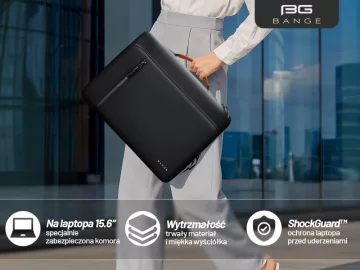 Bange Waterproof Backpack for Laptop 15.6" City Travel 45x30x16 cm for Work Airplane Men's Women's with USB Port Black