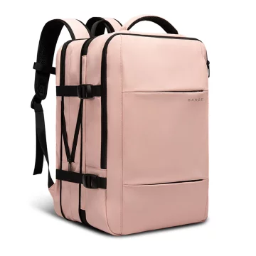 Bange Rucksack Reiserucksack, erweiterbarer Business-Rucksack, geräumige Tasche für 17,3"-Laptops mit USB-Anschluss, Pink