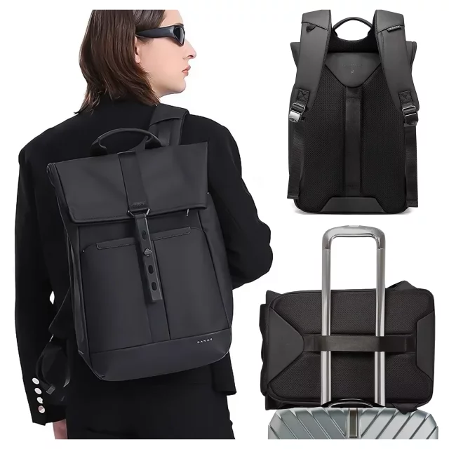 Bange Waterproof Backpack for Laptop 15.6" City Travel 45x30x16 cm for Work Airplane Men's Women's with USB Port Black