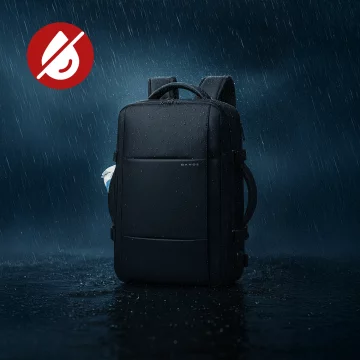 Travel backpack Bange BackPack business expandable backpack Capacious bag for 17.3" laptop with USB port Black