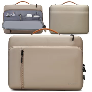 Torba wodoodporna Bange na laptopa do 15.6" – pojemna i wygodna, odporna i oddychająca, miejska i podróżna do pracy i samolotu, unisex – Beżowa