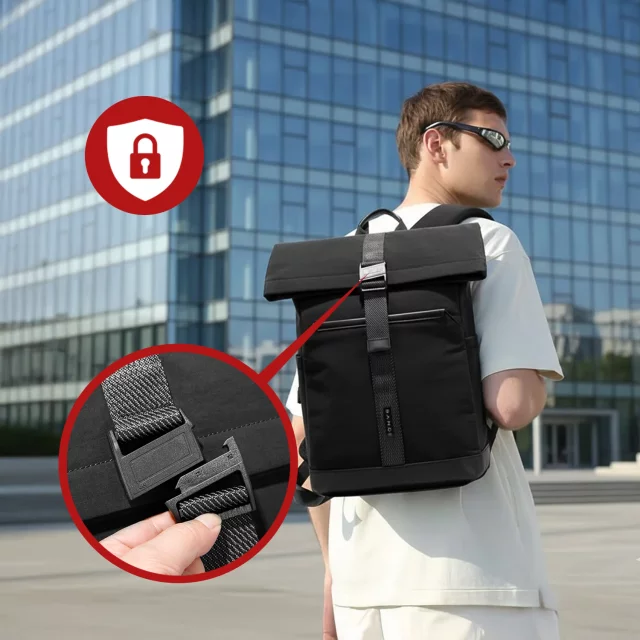 Bange Waterproof Backpack for Laptop 15.6" City Travel 45x30x16 cm for Work Airplane Men's Women's with USB Port Black