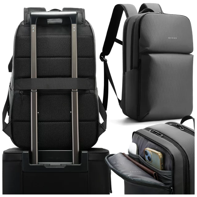 Bange 26L wasserdichter Rucksack für Laptops bis 15,6 Zoll – Geräumig und komfortabel, robust und atmungsaktiv, ideal für Stadt und Reisen, Arbeit und Flugreisen, Unisex – Grau