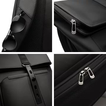 Bange Waterproof Backpack for Laptop 15.6" City Travel 43x30x18 cm for Work Airplane Men's Women's Black