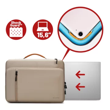 Bange wasserdichte Laptoptasche für Laptops bis 15,6 Zoll – geräumig und komfortabel, robust und atmungsaktiv, ideal für Stadt und Reisen, Büro und Flug, Unisex – Beige