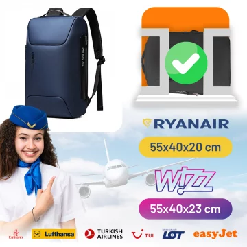 Batoh Bange proti krádeži voděodolný pro notebook do 15,6" multifunkční černý