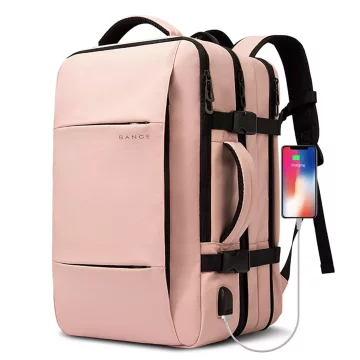 Cestovní batoh Bange BackPack business rozšiřitelný batoh Prostorná taška na 17,3" notebook s USB portem Černá