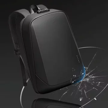 Bange Wasserdichter Rucksack für 15,6-Zoll-Laptop, Reisen, 47 x 30 x 12,5 cm, für Arbeit, Schule, Flugzeug, Herren und Damen, USB, Diebstahlschutz, TSA-Code, Schwarz