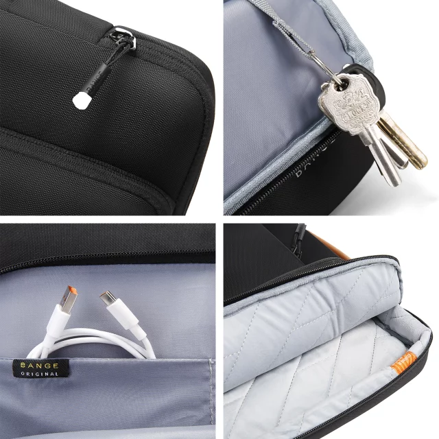 Bange voděodolný batoh na 15,6" notebook, městský cestovatel, 45x30x16 cm, do práce, do letadla, pánské, dámské, s USB portem Černá