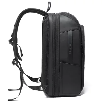 Bange wasserdichter Rucksack für 15,6-Zoll-Laptop, Stadtreisender, 45 x 30 x 16 cm, für Arbeit, Flugzeug, Herren, Damen, mit USB-Anschluss Schwarz
