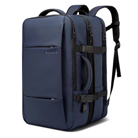 Bange BackPack Travel Backpack Expandable Business Backpack Capacious Bag for 17.3" Laptop with USB Port Navy Blue