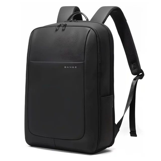 Bange Wasserdichter Rucksack Laptoptasche 15,6" Urban Travel 46x30x16 cm Für Arbeit Schule Flugzeug Herren Damen Schwarz