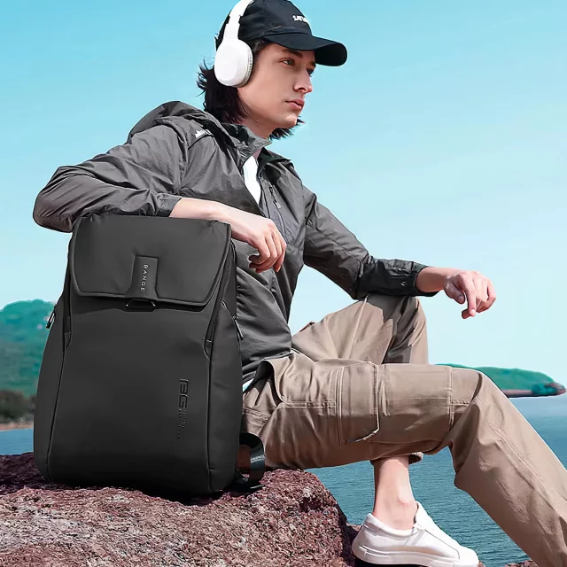 Bange voděodolný batoh taška na notebook 15,6" městský cestovatel 46x30x19 cm do práce školní letadlo pánské dámské Černá