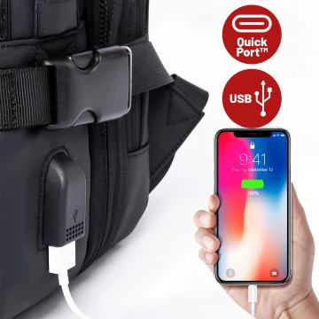 Reiserucksack Bange BackPack Business erweiterbarer Rucksack Geräumige Tasche für 17,3-Zoll-Laptop mit USB-Anschluss Schwarz