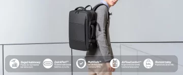 Reiserucksack Bange BackPack Business erweiterbarer Rucksack Geräumige Tasche für 17,3-Zoll-Laptop mit USB-Anschluss Schwarz