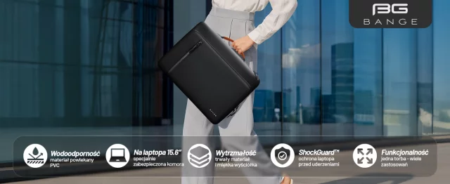 Torba wodoodporna Bange na laptopa do 15.6" – pojemna i wygodna, odporna i oddychająca, miejska i podróżna do pracy i samolotu, unisex – Czarna