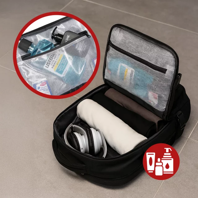 Plecak wodoodporny Bange 23L na laptopy do 17.3" – pojemny i wygodny, port USB do ładowania, miejski i podróżny do pracy i samolotu, z wodoodporną kieszenią na kosmetyki – Czarny