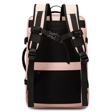 Bange BackPack Travel Backpack Expandable Business Backpack Roomy Bag for 17.3" Laptop with USB Port Pink