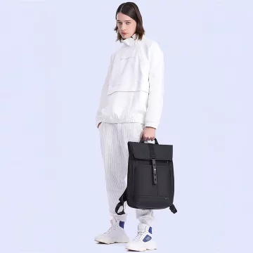 Bange wasserdichter Rucksack für 15,6-Zoll-Laptop, Stadtreisender, 45 x 30 x 16 cm, für Arbeit, Flugzeug, Herren, Damen, mit USB-Anschluss Schwarz