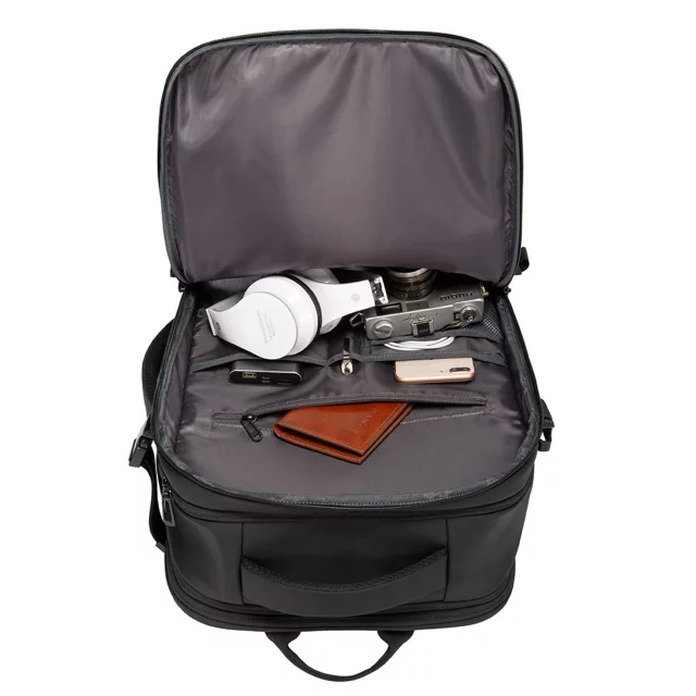 Voděodolný batoh Bange na 17" notebook, cestování po městě, 47,5x31x26 cm, rozšiřitelný pro práci, letadlo, pánský, dámský, černý