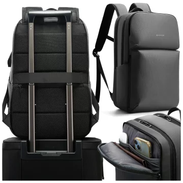 Voděodolný batoh Bange 26L pro notebooky do 15,6" – prostorný a pohodlný, odolný a prodyšný, do města i na cesty, do práce i do letadla, unisex – šedý
