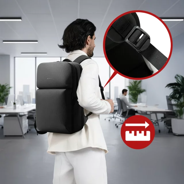 Plecak wodoodporny Bange 26L na laptopy do 15.6" – pojemny i wygodny, odporny i oddychający, miejski i podróżny do pracy i samolotu, unisex – Czarny