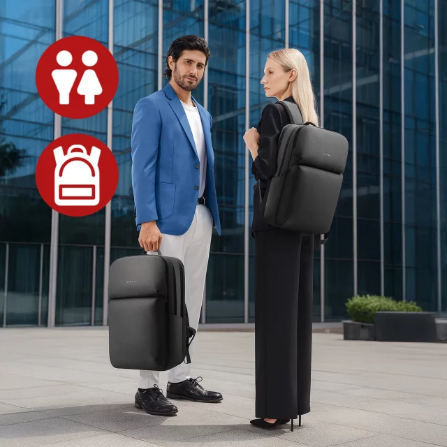 Voděodolný batoh Bange 26L pro notebooky do 15,6" – prostorný a pohodlný, odolný a prodyšný, do města i na cesty, do práce i do letadla, unisex – šedý