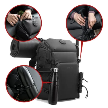 Bange Waterproof Backpack for Laptop 15.6" City Travel 45x30x16 cm for Work Airplane Men's Women's with USB Port Black