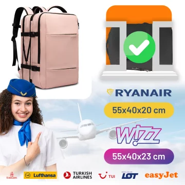 Bange BackPack Travel Backpack Expandable Business Backpack Roomy Bag for 17.3" Laptop with USB Port Pink