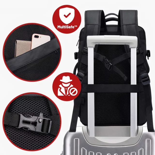 Cestovní batoh Bange BackPack business rozšiřitelný batoh Prostorná taška na 17,3" notebook s USB portem Černá