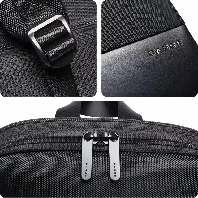 Bange Waterproof Backpack Laptop Bag 17" Travel Expandable 49x33x6 cm for Work School Airplane Men's Women's Black