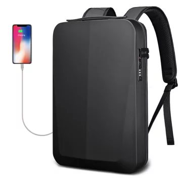 Bange voděodolný batoh na 15,6" notebook, městský cestovatel, 45x30x16 cm, do práce, do letadla, pánské, dámské, s USB portem Černá