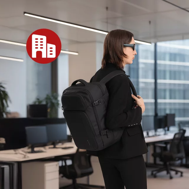 Bange wasserdichter Rucksack für 15,6-Zoll-Laptop, Stadtreisender, 45 x 30 x 16 cm, für Arbeit, Flugzeug, Herren, Damen, mit USB-Anschluss Schwarz