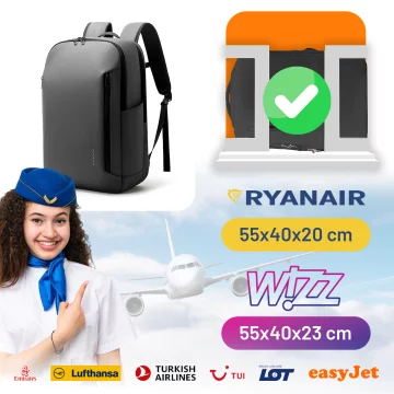 Voděodolný batoh Bange 26L pro notebooky do 15,6" – prostorný a pohodlný, odolný a prodyšný, do města i na cesty, do práce i do letadla, unisex – šedý