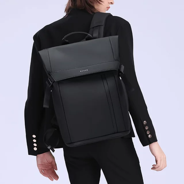 Bange wasserdichter Rucksack für 15,6-Zoll-Laptop, Stadtreisender, 45 x 30 x 16 cm, für Arbeit, Flugzeug, Herren, Damen, mit USB-Anschluss Schwarz