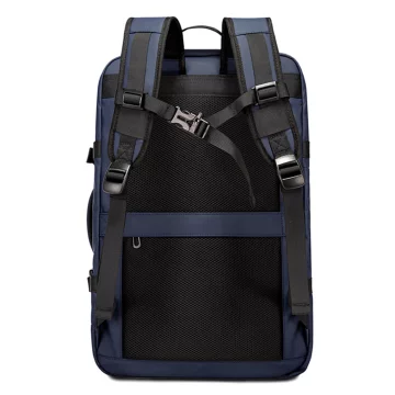 Bange Rucksack, Reiserucksack, erweiterbarer Business-Rucksack, geräumige Tasche für 17,3"-Laptops mit USB-Anschluss, Marineblau