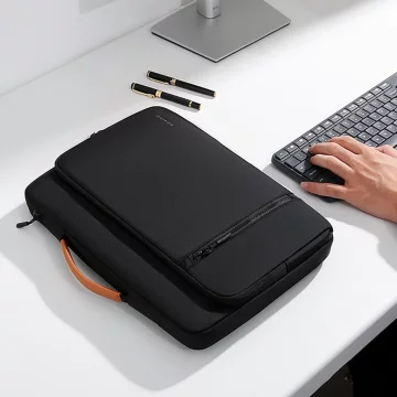 Wasserdichte Laptoptasche von Bange für Laptops bis 14 Zoll (34 x 26 x 3,5 cm), ideal für Arbeit und Flugreisen, mit Tragegriff, für Damen und Herren, Schwarz